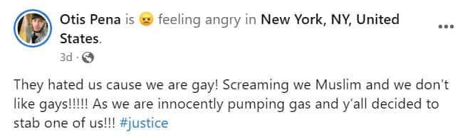 Otis Pena's post (Facebook/Otis Pena)