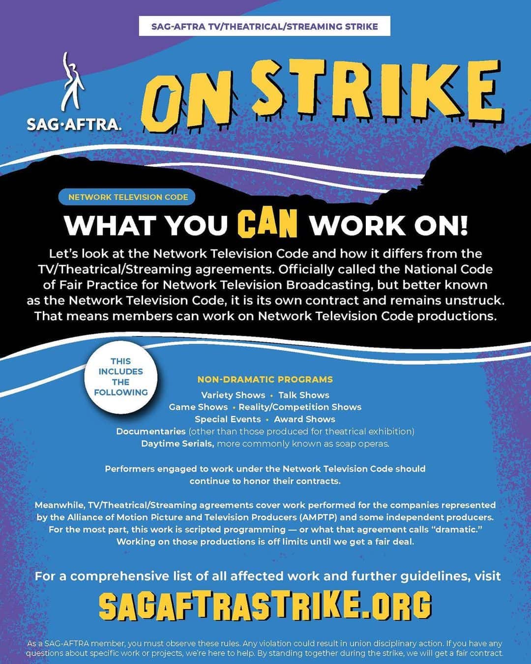 SAG-AFTRA allows work on daytime shows, talk shows and soap operas (sagaftra/Instagram)