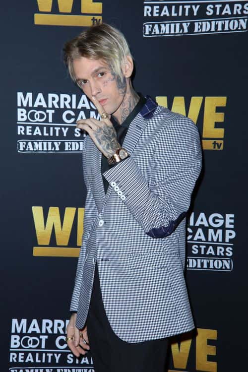 Aaron Carter attends WE tv celebrates the premiere of 'Marriage Boot Camp' at SkyBar at the Mondrian Los Angeles on October 10, 2019 in West Hollywood, California.
