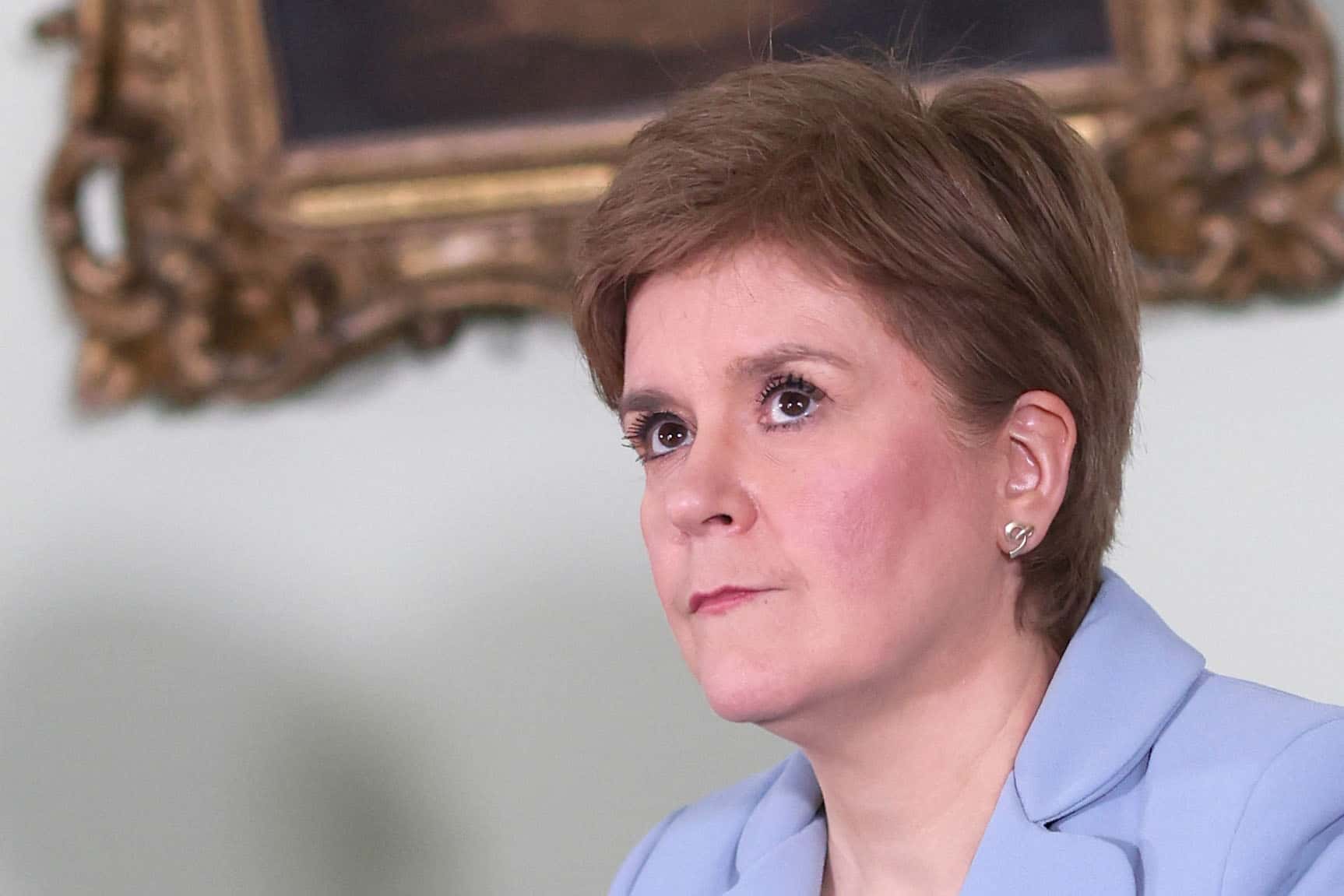 Scotland's First Minister Nicola Sturgeon speaks at a news conference on a proposed second referendum on Scottish independence, at Bute House on June 14, 2022 in Edinburgh, Scotland.