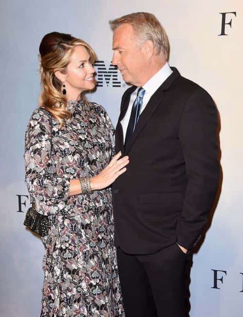 Christine Baumgartner and Kevin Costner attend the