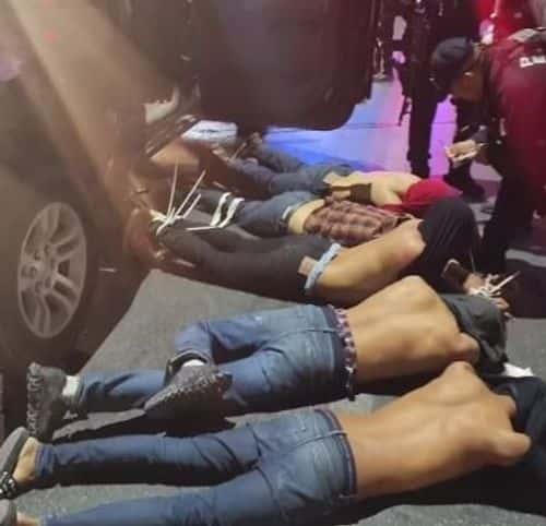 The group of five men who attacked the four citizens (Supplied)