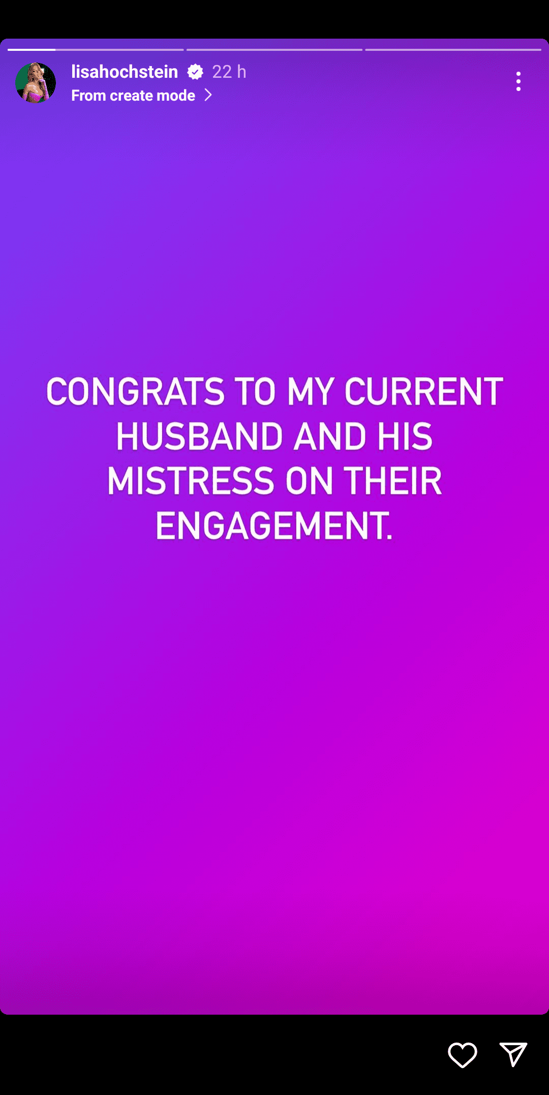 Lisa Hochstein's remark on Lenny Hochstein's engagement news despite not being divorced