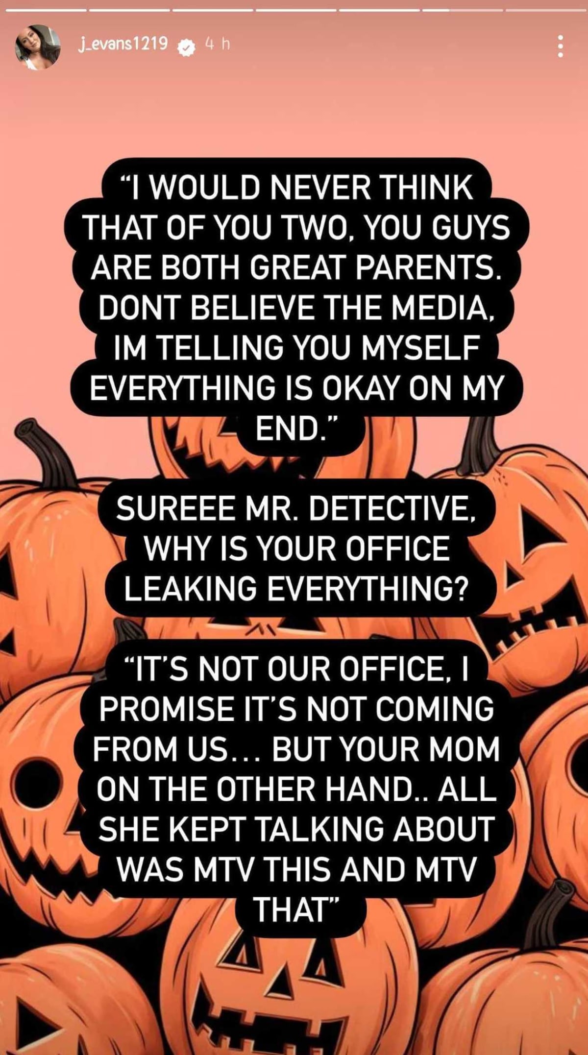 Jenelle Evans blasted the police in her Instagram stories (j_evans1219/Instagram)