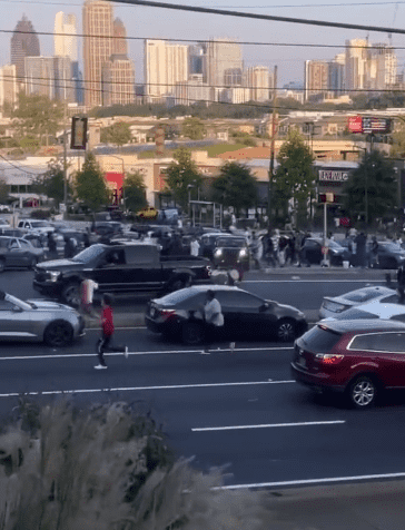 Many bystanders were caught on video running for their life during the car chase (@CitizenFreePres/X)