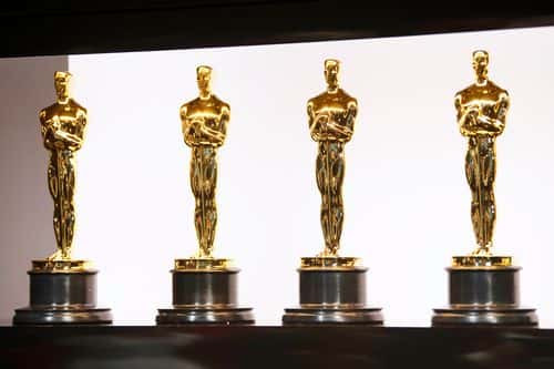 In this handout photo provided by A.M.P.A.S. Oscars statuettes are on display backstage during the 92nd Annual Academy Awards at the Dolby Theatre on February 09, 2020 in Hollywood, California.