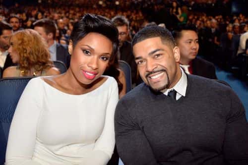 Actress-singer Jennifer Hudson (L) and pro wrestler David Otunga attend The 40th Annual People's Choice Awards at Nokia Theatre L.A. Live on January 8, 2014 in Los Angeles, California.