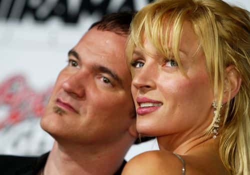 Director Quentin Tarantino and actress Uma Thurman attend the Los Angeles premiere of the Miramax film 