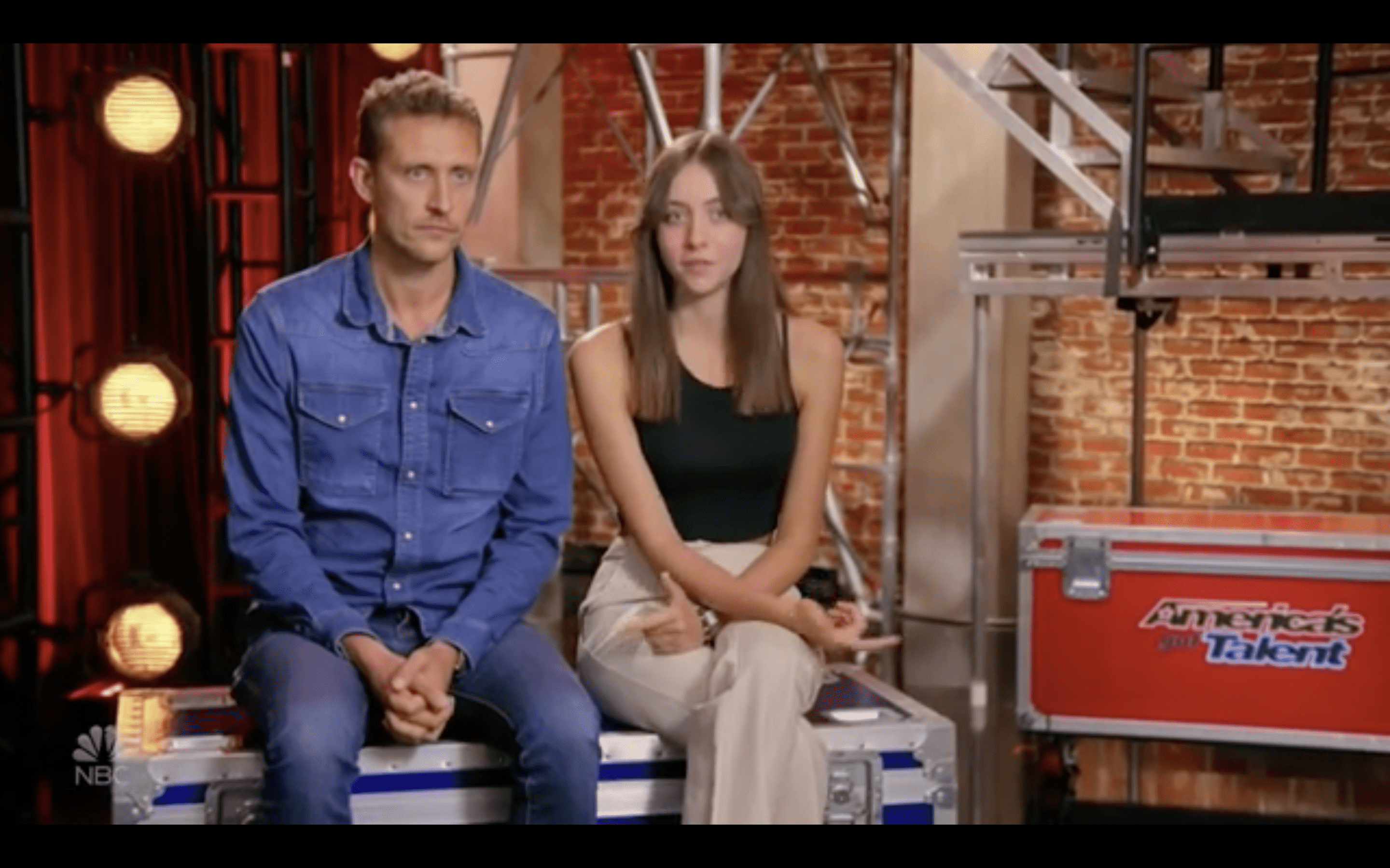 Magician Nicolas Ribs with his daughter on 'AGT' (NBC)