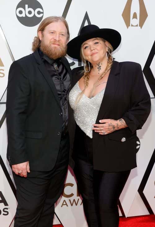 Dan Tooker and Elle King attend the 55th annual Country Music Association awards at the Bridgestone Arena on November 10, 2021 in Nashville, Tennessee.