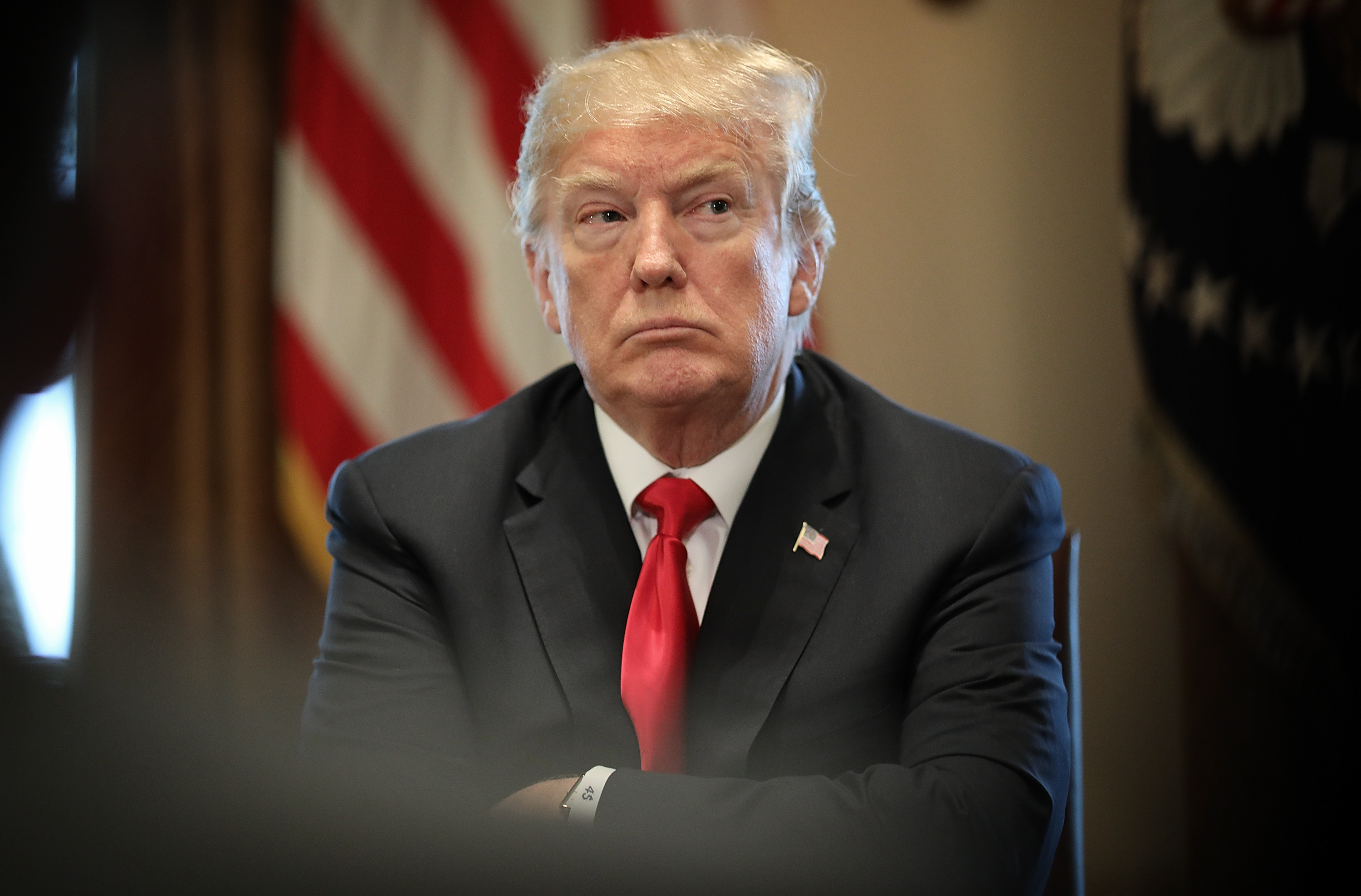 U.S. President Donald Trump participates in a meeting with leaders of the steel industry at the White House March 1, 2018 in Washington, DC. 