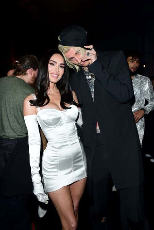 Megan Fox and Machine Gun Kelly attend Universal Music Group’s 2023 After Party to celebrate the 65th Grammy Awards, Presented by Coke Studio and Merz Aesthetics’ Xperience+ at Milk Studios Los Angeles on February 05, 2023 in Los Angeles, California. (Photo by Vivien Killilea/Getty Images for Universal Music Group for Brands)