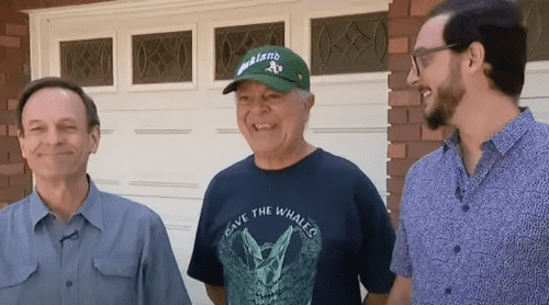 Pablo Avila (center) was diving when he passed out (Fox 11 video screengrab)