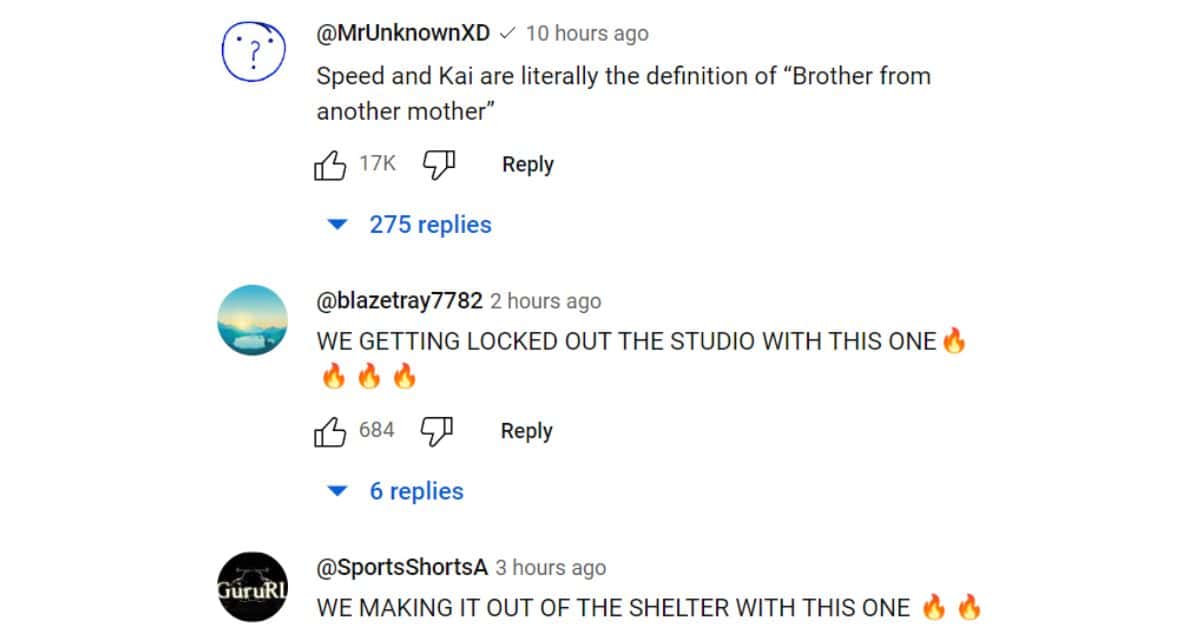 The fans are loving this collab. (@IShowSpeed/Youtube)