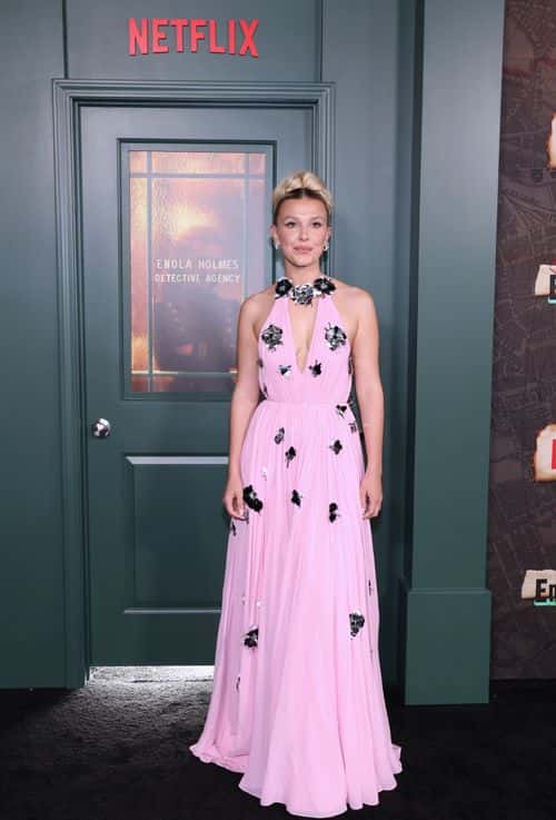 Millie Bobby Brown attends the Netflix Enola Holmes 2 Premiere on October 27, 2022 in New York City.