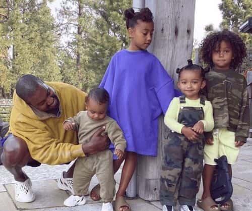 Kanye West with his children (Kim Kardashian/Instagram)
