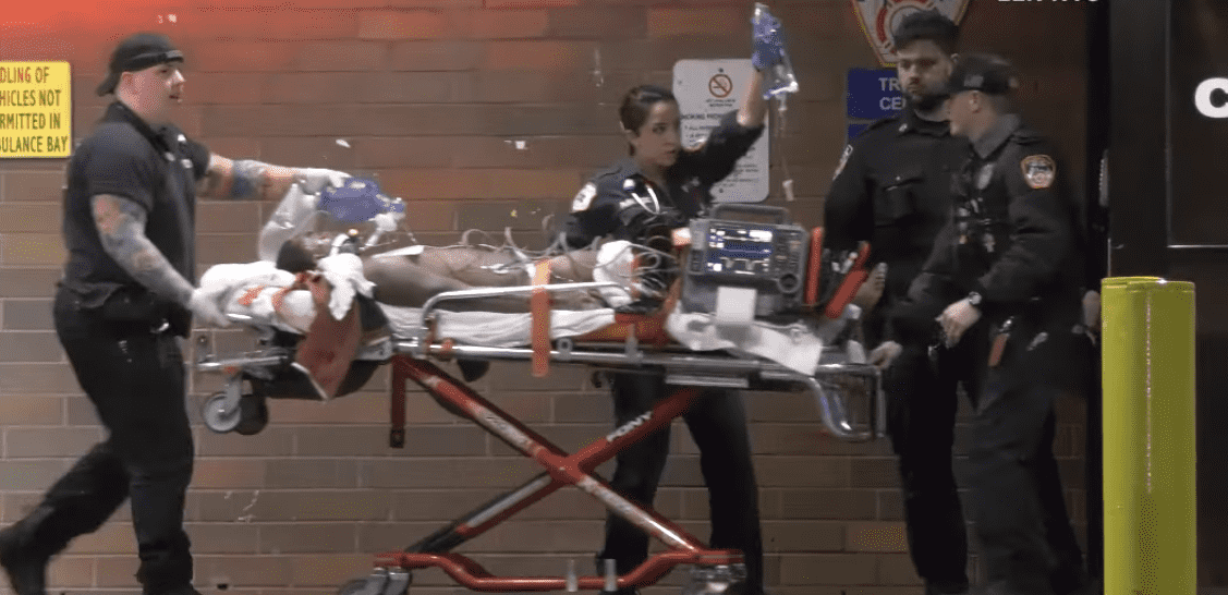 Jevaughn Jeminson was rushed to Jamaica Hospital (LLN NYC/Youtube)