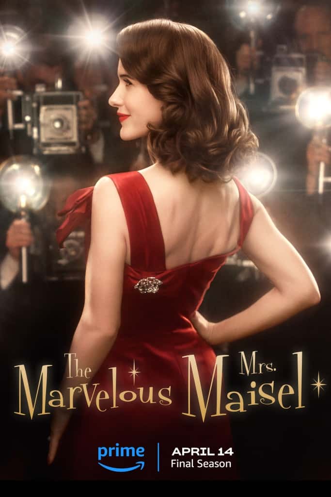 Official poster of 'The Marvelous Mrs. Maisel' Season 5, featuring Rachel Brosnahan (Prime Video)