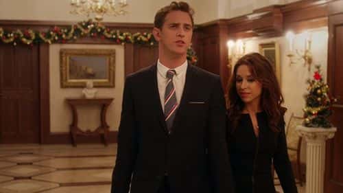 Lacey Chabert as Emily and Stephen Hagan (Leo) in 'A Royal Christmas' (Hallmark)