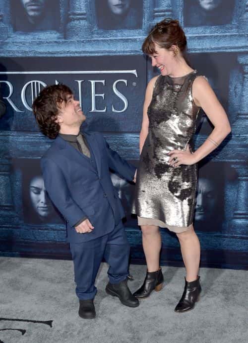 Actor Peter Dinklage (L) and Erica Schmidt attend the premiere of HBO's 