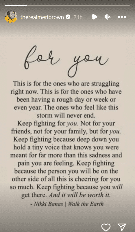 'Sister Wives' star Meri Brown talks about struggle (Insatgram/@therealmeribrown)