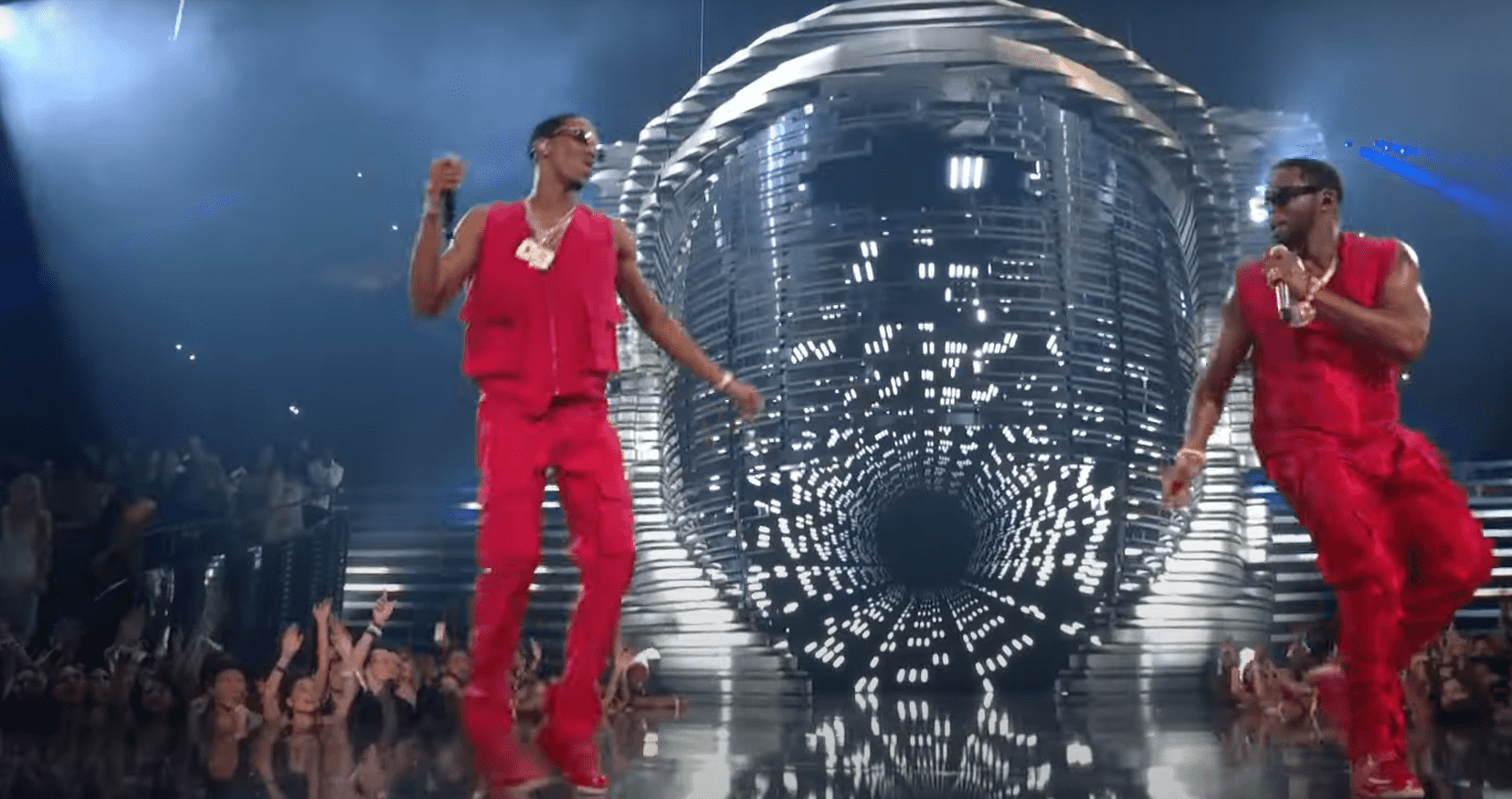 Diddy performing at MTV VMAs with his son. (YouTube/MTV) 