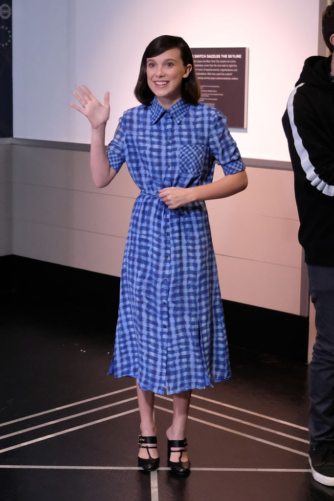 Millie Bobby Brown lights The Empire State Building in Honor of Unicef and World Children's Day at The Empire State Building on November 20, 2018 in New York City. (Photo by Nicholas Hunt/Getty Images)