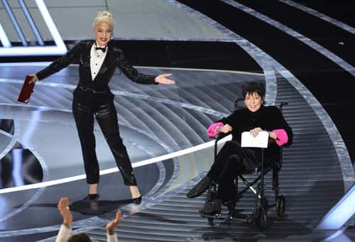 (L-R) Lady Gaga and Liza Minnelli speak onstage during the 94th Annual Academy Awards at Dolby Theatre on March 27, 2022 in Hollywood, California. (Photo by Neilson Barnard/Getty Images)