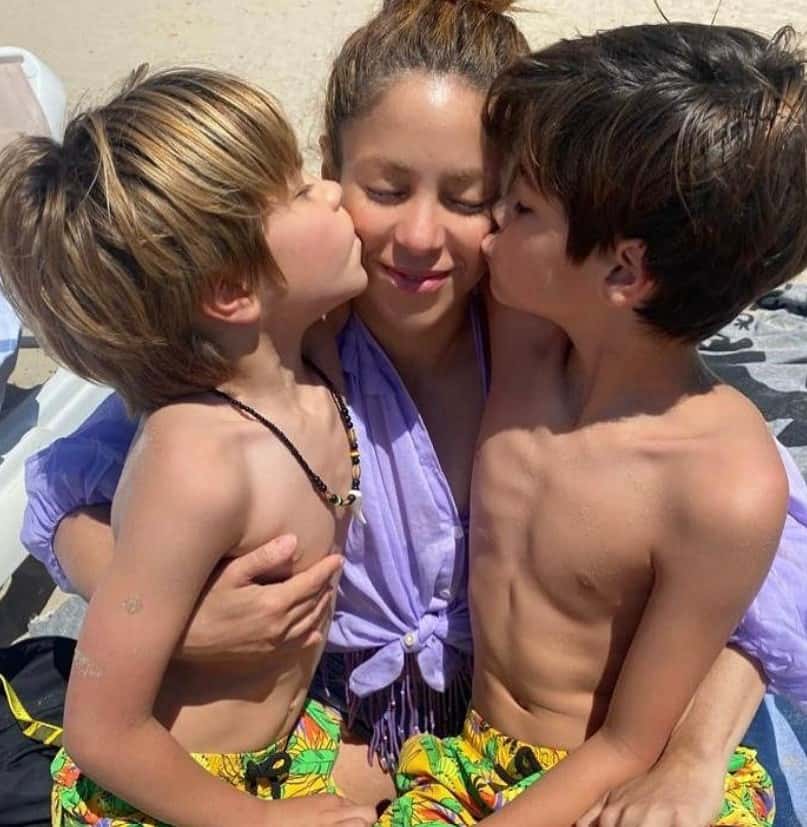 Shakira with her sons Milan and Sasha (Instagram/@shakira)