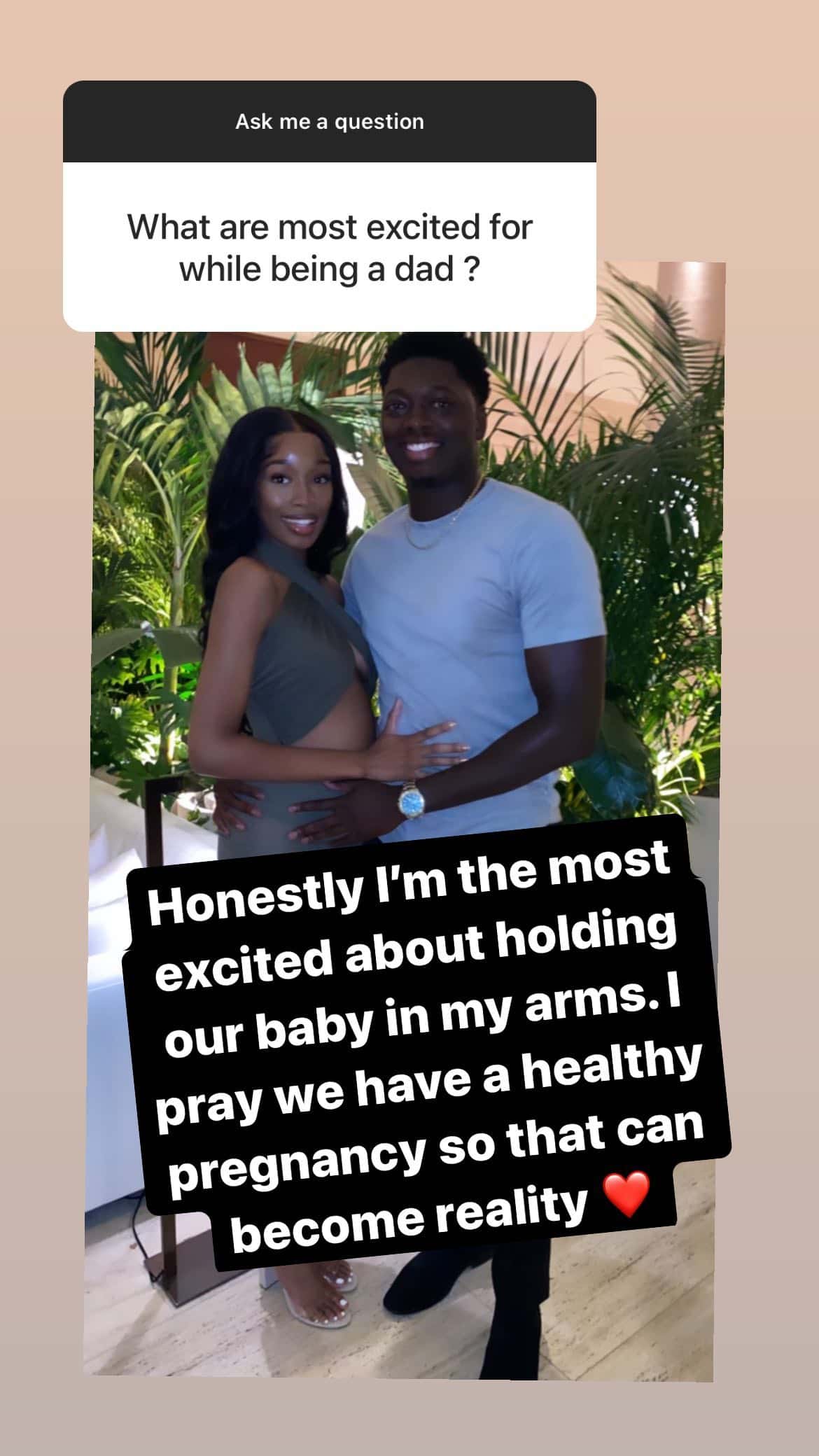 Treyvon Brunson and Jeriah Nelson are expecting their first child together (Instagram/@treyb16)
