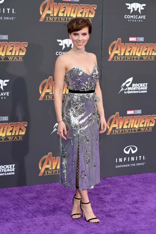 Scarlett Johansson attends the premiere of Disney and Marvel's 'Avengers: Infinity War' on April 23, 2018 in Los Angeles, California.