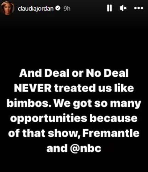 Claudia backed NBC and the show (Claudia Jordan/ Instagram)