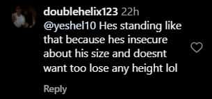 A user stated that Rogan might be insecure about his height (meganolivi/Instagram)