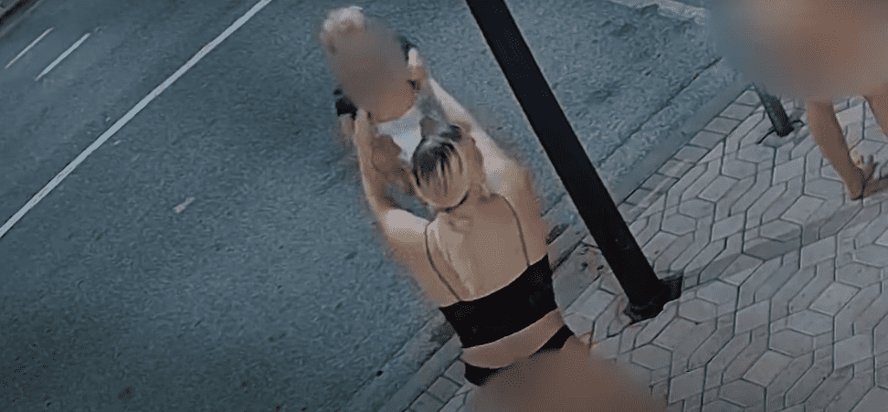 Police responded to reports of two women throwing a baby in the air, flipping him upside down and throwing him back and forth from about 4 feet apart (@fox35/YouTube)