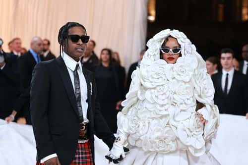 (L-R) A$AP Rocky and Rihanna attend The 2023 Met Gala Celebrating 
