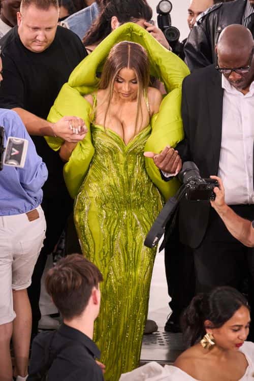 (EDITORIAL USE ONLY - For Non-Editorial use please seek approval from Fashion House) Cardi B attends the Gaurav Gupta Haute Couture Fall/Winter 2023/2024 show as part of Paris Fashion Week on July 06, 2023 in Paris, France.