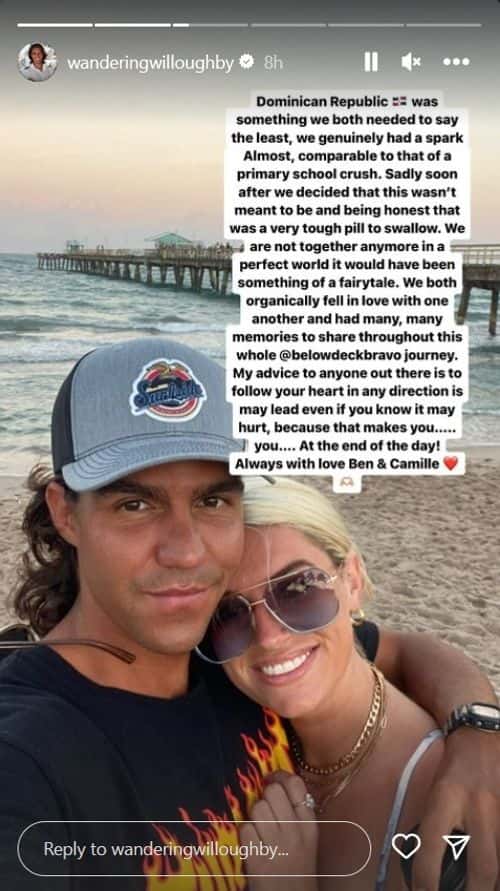 Ben Willoughby and Camille Lamb are together anymore (Instagram/wanderingwilloughby)
