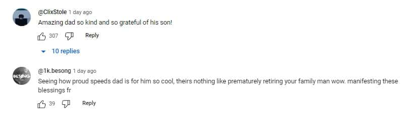 Fans praise IShowSpeed' father for showing support to the YouTuber (@daddySpeedy/YouTube)