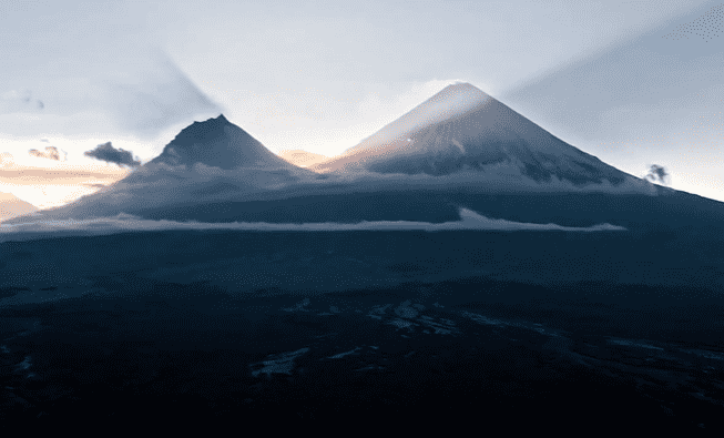 Klyuchevskaya Sopka volcano in Russia's Kamchatka region (screenshot from Blue Moon Universe)