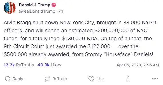 The post shared by Donald Trump on Truth Social ( Truth Social/ Donald J Trump)