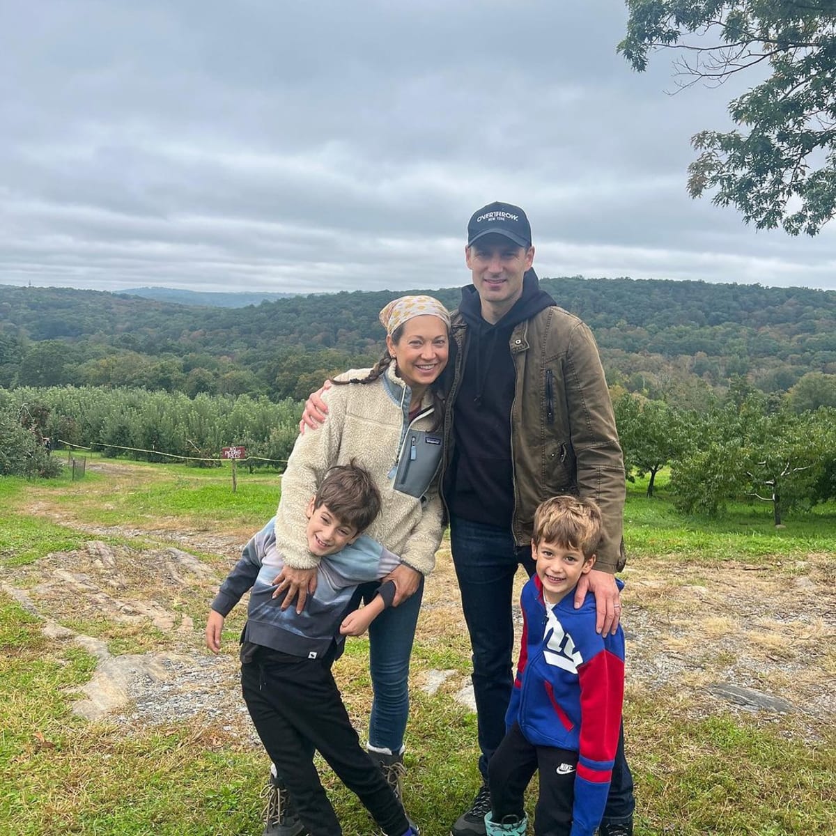 Ginger Zee with husband Ben Aaron and his two sons (@ginger_zee/Instagram)