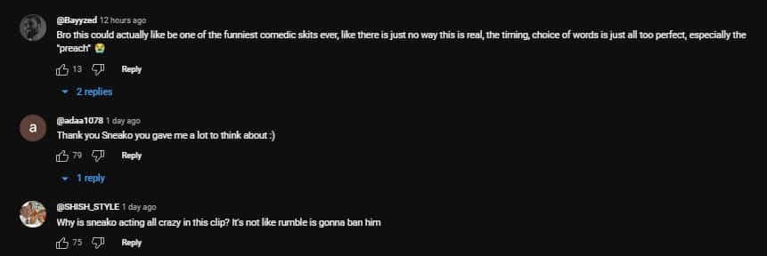 Comments on xQc and Sneako (@xqcclips/YouTube)