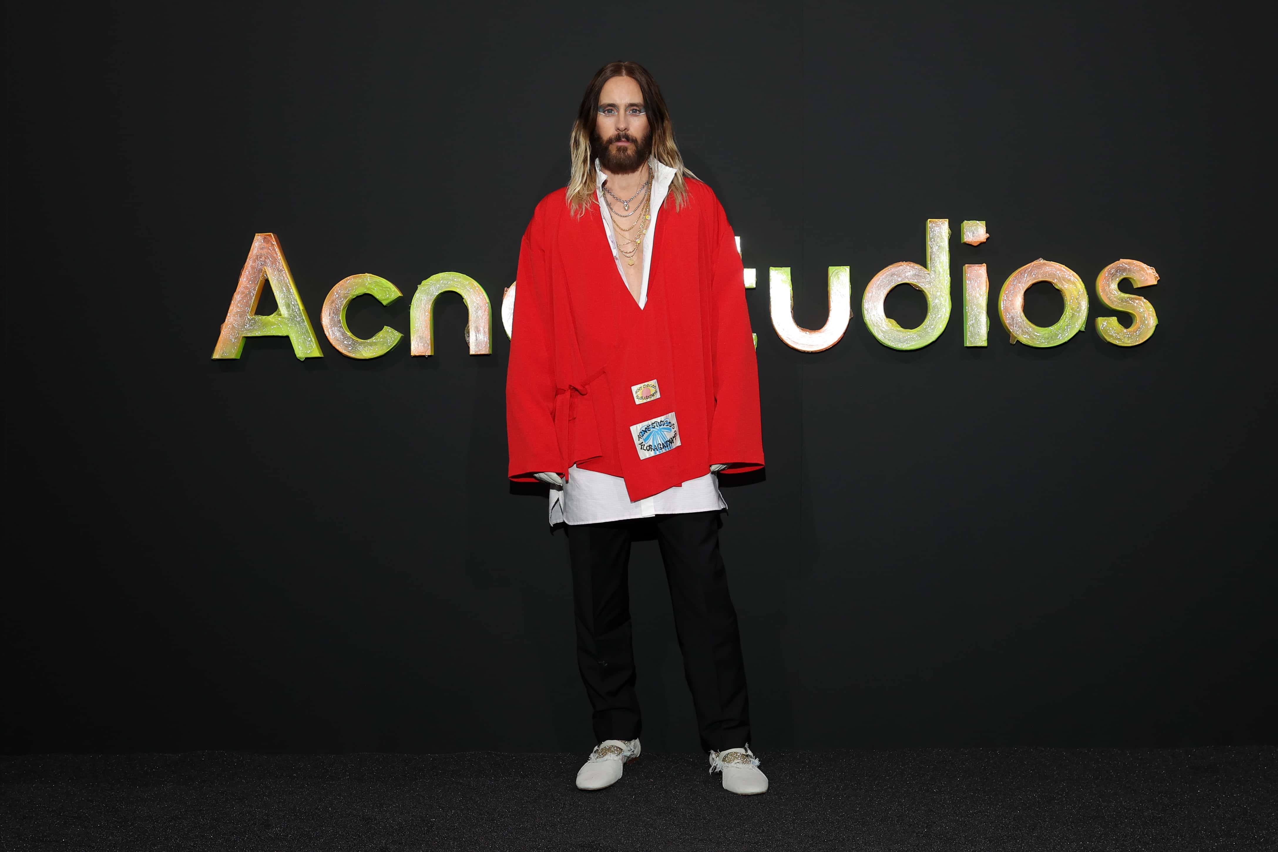 Jared Leto attends the Acne Studios Womenswear Fall Winter 2023-2024 show as part of Paris Fashion Week on March 01, 2023, in Paris, France. (Photo by Victor Boyko/Getty Images for Acne Studios)