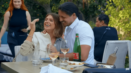 'Vanderpump Rules' star Raquel Leviss being consoled by her date Tony (Bravo)