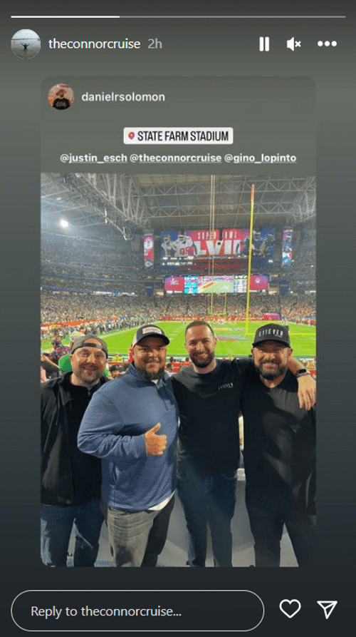 Connor Cruise at Super Bowl LVII (Instagram/@theconnorcruise)