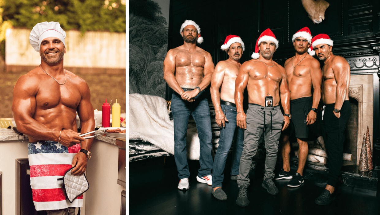 Joe Gorga with other 'RHONJ' husbands in Charity Calendar Shoot (bravotv)