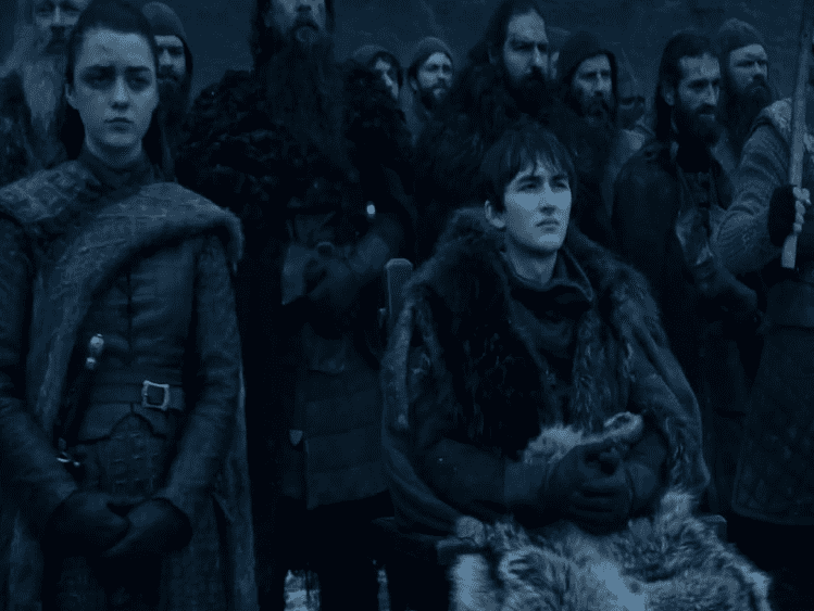 Maisie Williams, Isaac Hempstead Wright, and Andrew McClay in Game of Thrones (2011) 