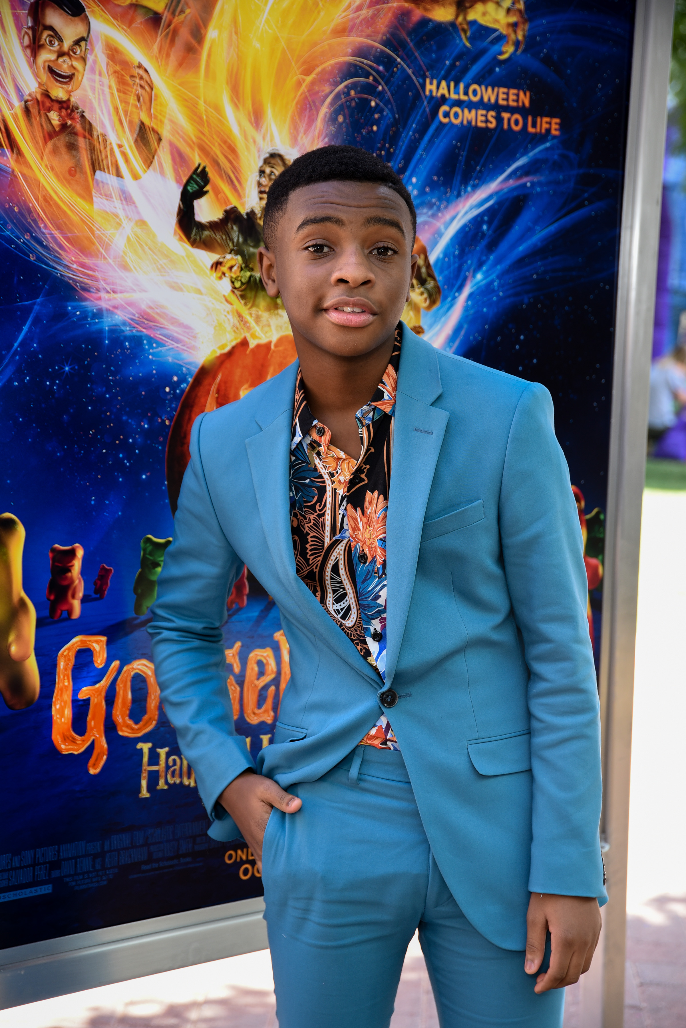 Caleel Harris attends Columbia Pictures and Sony Pictures Animation's 'Goosebumps 2: Haunted Halloween' special screening at Sony Pictures Studios on October 7, 2018 in Culver City, California.