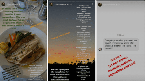 'RHOBH' star Kyle Richards sharing her food and fitness regimen on social media (Instagram/@kylerichards18)