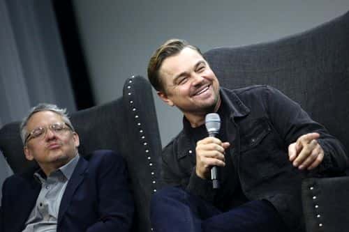 Adam McKay and Leonardo DiCaprio attend Netflix's Don't Look Up LA Tastemaker Screening at ROSS HOUSE on November 17, 2021 in Los Angeles, California.